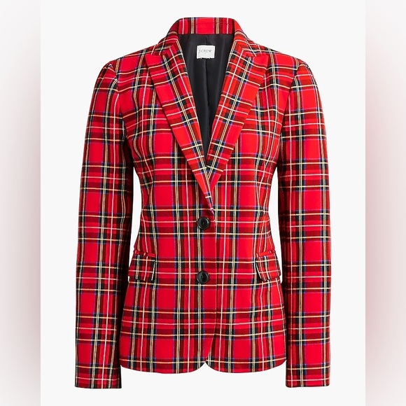 J. Crew Jackets & Blazers - J. Crew Factory Women's Vibrant Red Checkered Blazer